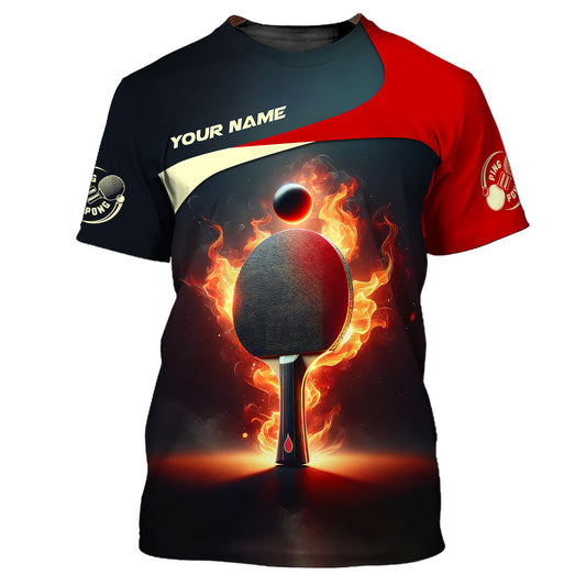 Unisex Shirt, Custom Name Ping Pong T-Shirt, Ping Pong Club Clothing, Gifts for Ping Pong Players