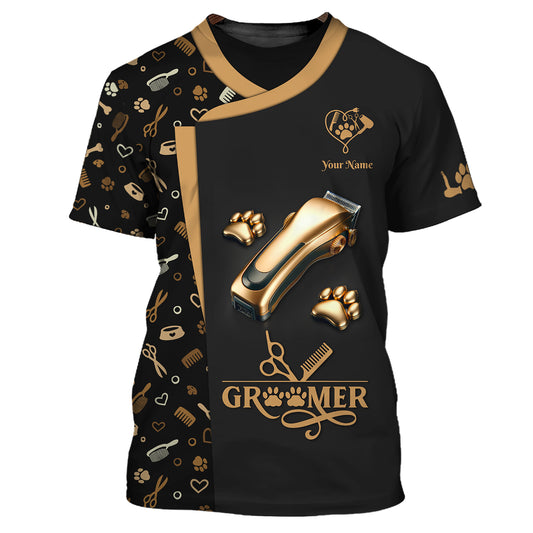 Unisex Shirt, Custom Name Groomer Shirt, Groomer Hoodie, Pet Groomer Shop Shirt, Gift for Pet Groomers