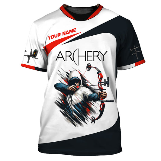 Unisex Shirt, Custom Name Archery T-Shirt, Archery Polo, Archery Gifts, Shirt For Archery Lovers