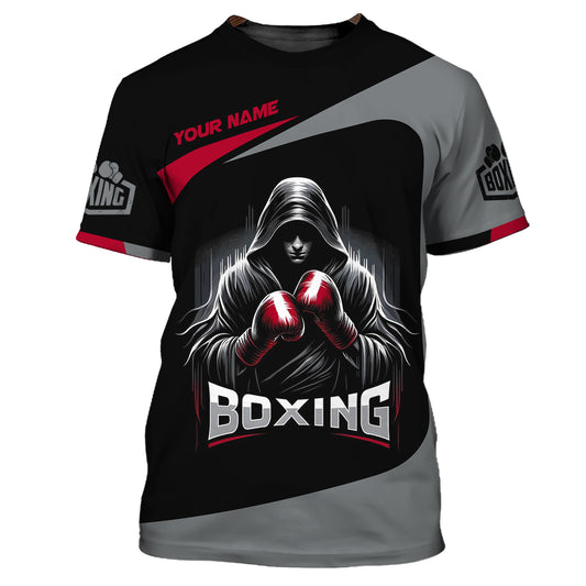 Man Shirt, Custom Name Boxing Shirt, Boxing Polo Hoodie Shirt, Gift for Boxing Lover
