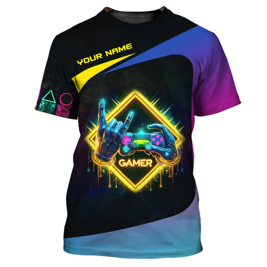 Unisex-Shirt, Gamer-Shirt mit individuellem Namen, Gamer-Hoodie, Geschenk für Spieleliebhaber
