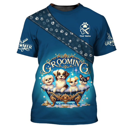 Unisex Shirt, Custom Name Shirt for Pet Groomer, Pet Grooming T-Shirt, Pet Groomer Shop Shirt, Gift for Pet Groomers