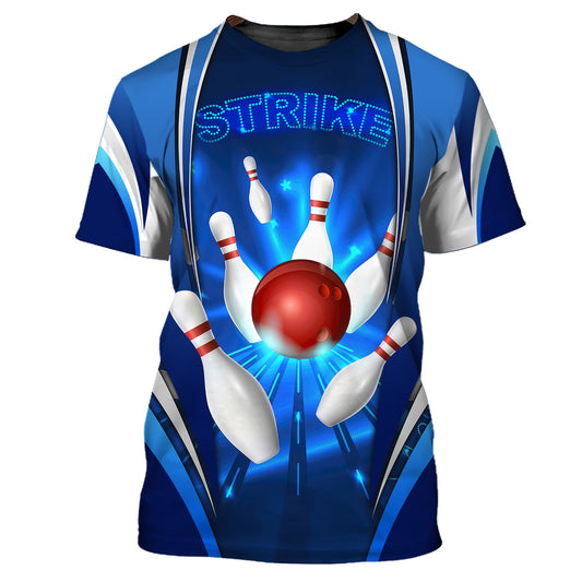 Unisex-Shirt, Strike Bowling-T-Shirt, Bowling-Polo, Bowling-Shirt, Shirt für Bowling-Liebhaber