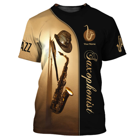 Unisex Shirt, Custom Name Saxophone T-Shirt, Sax Player Shirts, Saxophonist Gift