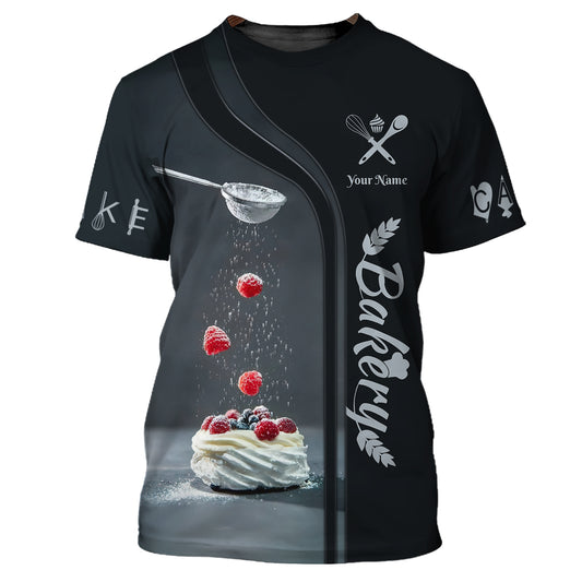 Unisex Shirt, Custom Name Bakery Shirt, Bakery Chef Polo Long Sleeve, Bakers Gift, Bakery Shop T-Shirt