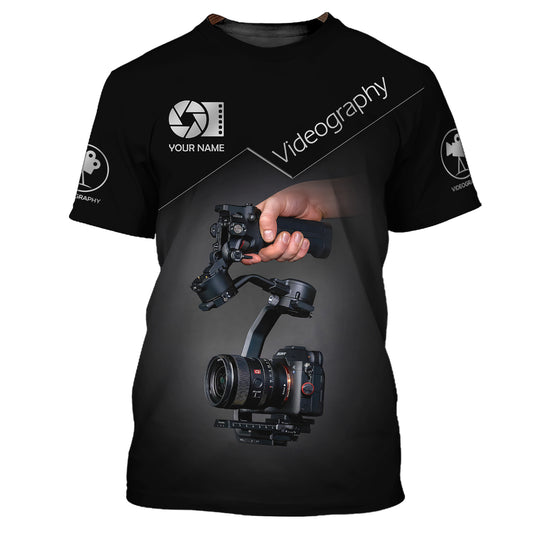 Unisex-Shirt, individuelles Namens-Videografie-Shirt, Fotografie-T-Shirt, Geschenk für Videofilmer