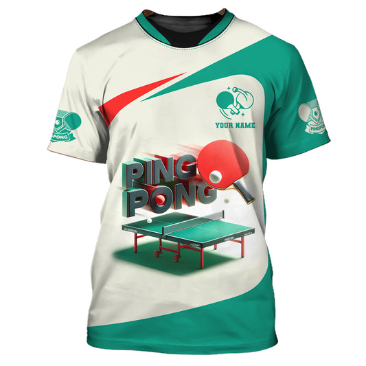 Unisex Shirt, Custom Name Ping Pong T-Shirt, Ping Pong Club Clothing, Gifts for Ping Pong lovers