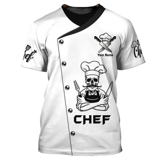 Unisex Shirt, Custom Name Shirt for Chef, Chef T-shirt, Chef Skull Beard, Chef Apparel