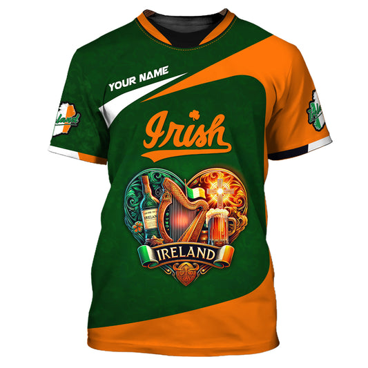 Unisex Shirt, Custom Name Irish T-Shirt, Ireland Polo Hoodie Shirt, Ireland Love Shirt