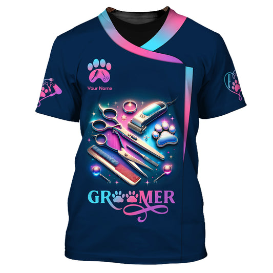 Unisex Shirt, Custom Name Pet Groomer Shirt, Pet Care Shop T-Shirt, Pet Groomer Shop Shirt, Gift for Pet Groomer