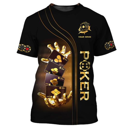 Unisex-Shirt, individuelles Namens-Poker-T-Shirt, Poker-Gold, Poker-Geschenk