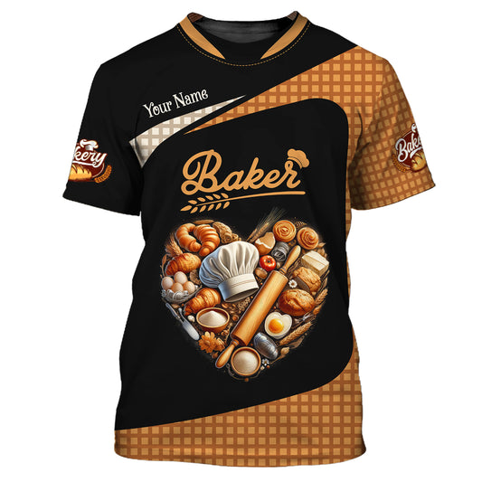 Unisex Shirt, Custom Name Bakery Shirt, Bakery Apparel, Bakery Shop T-Shirt, Bakery Chef Polo Long Sleeve