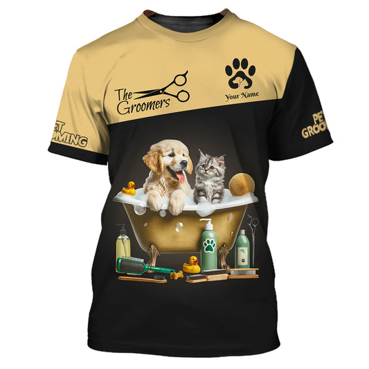 Unisex Shirt, Custom Name Dog Groomer Shirt, Dog Grooming T-Shirt, The Groomers, Shirt for Dog Groomers