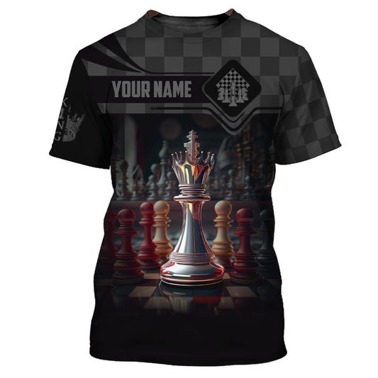 Unisex Shirt, Custom Name Chess T-Shirt, Chess Player Club, Chess King Shirt