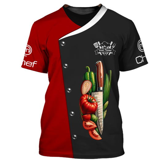 Unisex-Shirt, individuelles Namens-Chef-Shirt, Kochbekleidung, Geschenk für Kochliebhaber