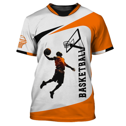 Herren-Shirt, Basketball-T-Shirt mit individuellem Namen, Basketball-Polo, Geschenk für Basketballspieler