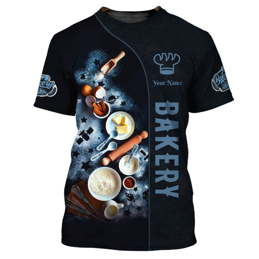 Unisex-Shirt, individuelles Namens-Bäckerei-Shirt, Bäckerei-Laden-T-Shirt, Bäckerei-Chef, Bäcker-Geschenk