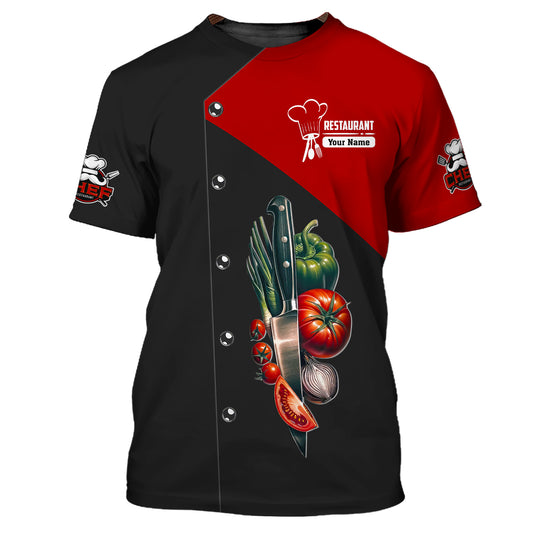 Unisex-Shirt, individuelles Namens-Chef-Shirt, Chef-Restaurant, Geschenk für Kochliebhaber