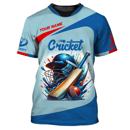 Man Shirt, Custom Name Cricket T-Shirt, Cricket Player Apparel, Gift for Cricket Lover