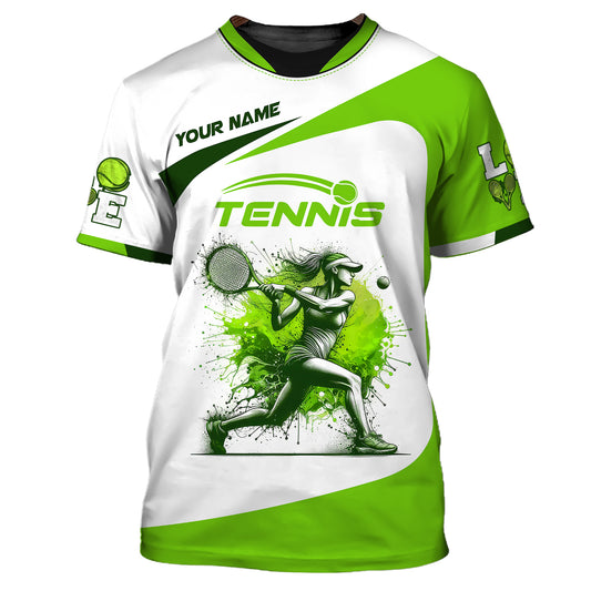 Woman Shirt, Custom Name Shirt for Tennis Player, Tennis T-Shirt, Tennis Lover Gift, Tennis Player Apparel