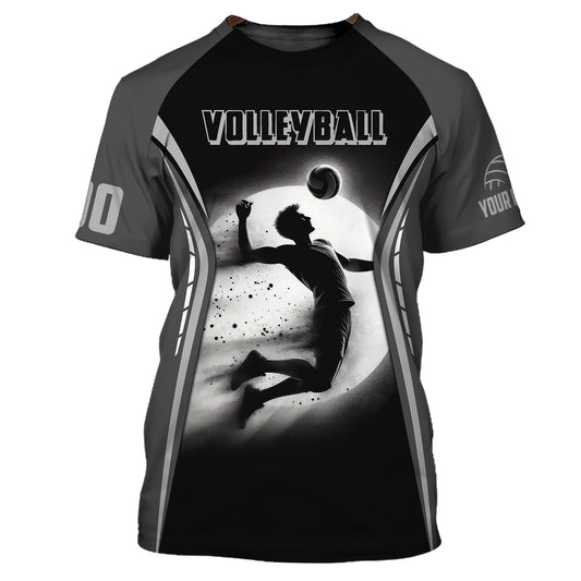 Herren-Shirt, Volleyball-Shirt mit individuellem Namen und Nummer, T-Shirt für Volleyball-Team, Geschenk für Volleyball-Spieler