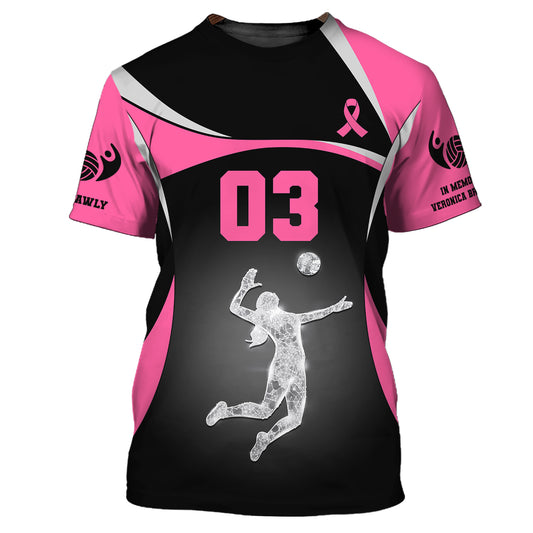 Woman Shirt, Custom Name and Number Volleyball Shirt, T-Shirt for Volleyball Team, Gift for Volleyball Players
