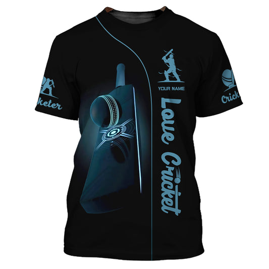 Man Shirt, Cricket Shirt, Custom Name Cricket T-Shirt, Gift for Cricket Lover
