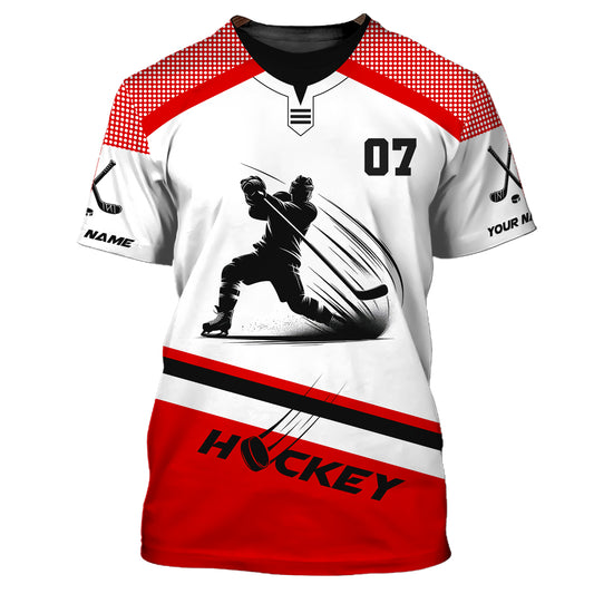 Unisex-Shirt, individuelles Namens-Hockey-T-Shirt, Hockey-Polo, Geschenk für Hockeyspieler