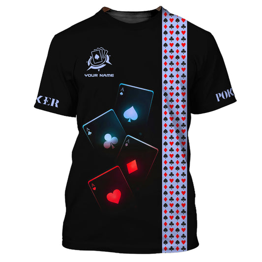 Unisex-Shirt, Poker-T-Shirt mit individuellem Namen, Poker-Polo, Casino-Poker