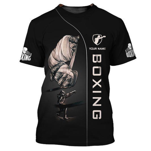 Man Shirt, Custom Name Boxing T-Shirt, Gift for Boxing Lover, Boxing Hoodie Polo Shirt