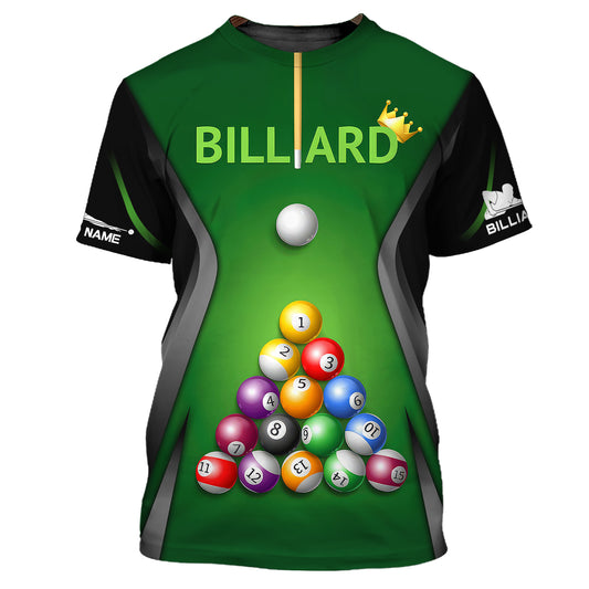 Herren-Shirt, individuelles Billard-Poloshirt, Billard-T-Shirt, Billardbälle, Shirt für Billardspieler
