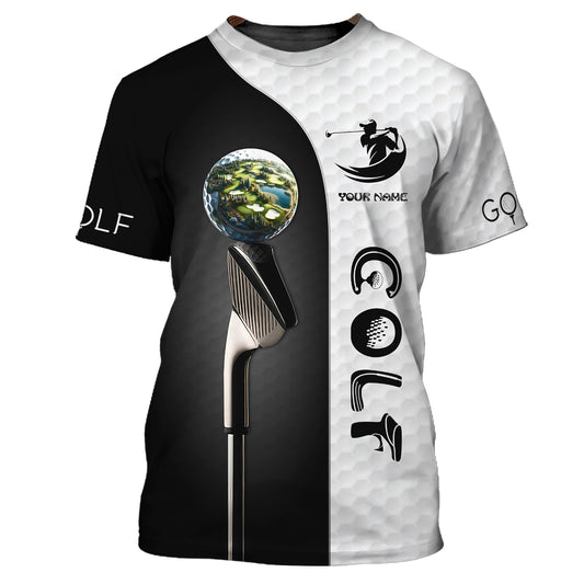 Herren-Shirt, individuelles Namens-Golf-Shirt, Golfspieler-Shirt, Geschenk für Golfliebhaber