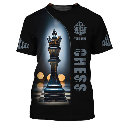 Unisex-Shirt, Schach-T-Shirt mit individuellem Namen, Schachspiel-Shirt, Geschenk für Schachliebhaber