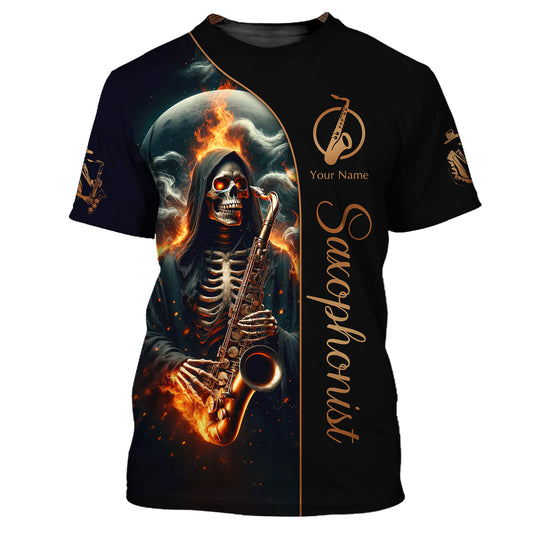 Unisex Shirt, Custom Name Saxophone T-Shirt, Saxophonist Gift, Sax Player Shirts