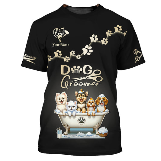 Unisex Shirt, Custom Name Dog Groomer Shirt, Dog Grooming Salon Shirt, Shirt for Dog Groomers