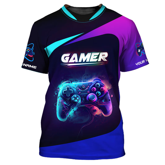 Unisex-Shirt, Gamer-Shirt mit individuellem Namen, Gamer-T-Shirt, Geschenk für Spieleliebhaber