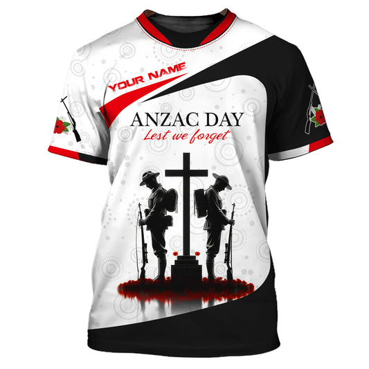 Unisex Shirt, Custom Name Australia T-Shirt, Anzac Day Shirt, Remembrance Day T-Shirt