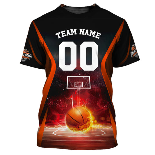 Herren-Shirt, Basketball-Polo, individuelles Basketball-T-Shirt mit Namen und Nummer, Geschenk für Basketballspieler