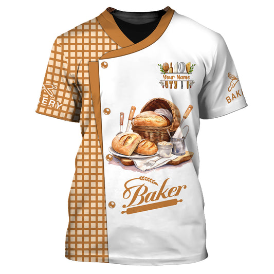Unisex-Shirt, individuelles Namens-Bäckerei-Koch-Shirt, Bäckerei-Shirt, Geschenk für Backliebhaber