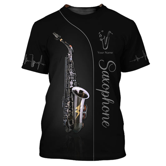 Unisex-Shirt, individuelles Namens-Saxophon-T-Shirt, Saxophonisten-Geschenk, Sax-Spieler-Shirts