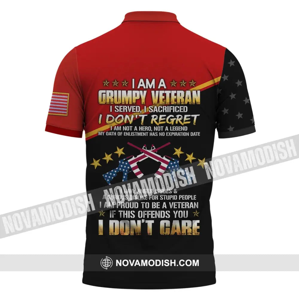 All Gave Some - I Am Grumpy Veteran Served Sacrificed Don’t Regret Customized U.s. Polo Shirt