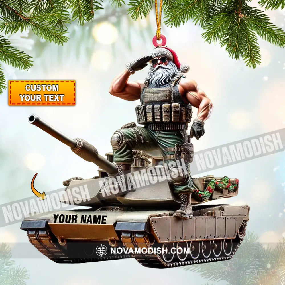 Army Santa Home Decor Christmas Ornament Personalized 3.54’’ / 1