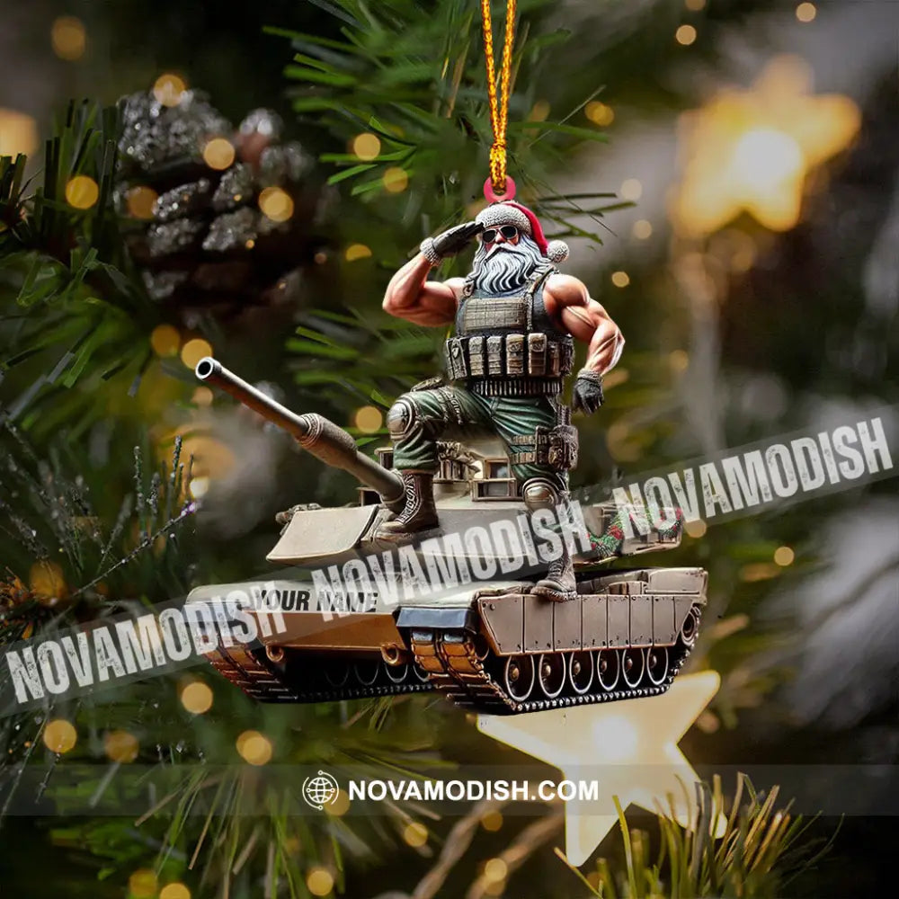 Army Santa Home Decor Christmas Ornament Personalized