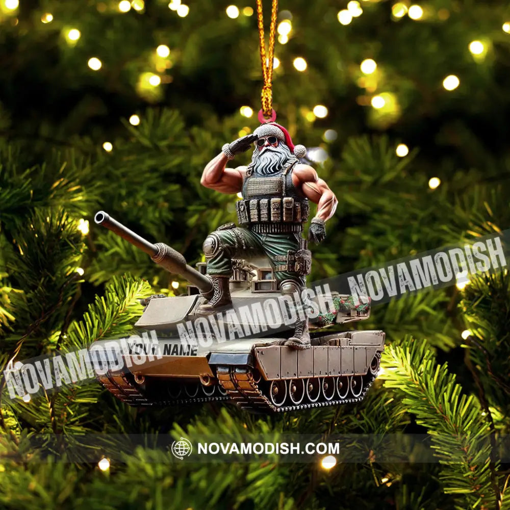 Army Santa Home Decor Christmas Ornament Personalized