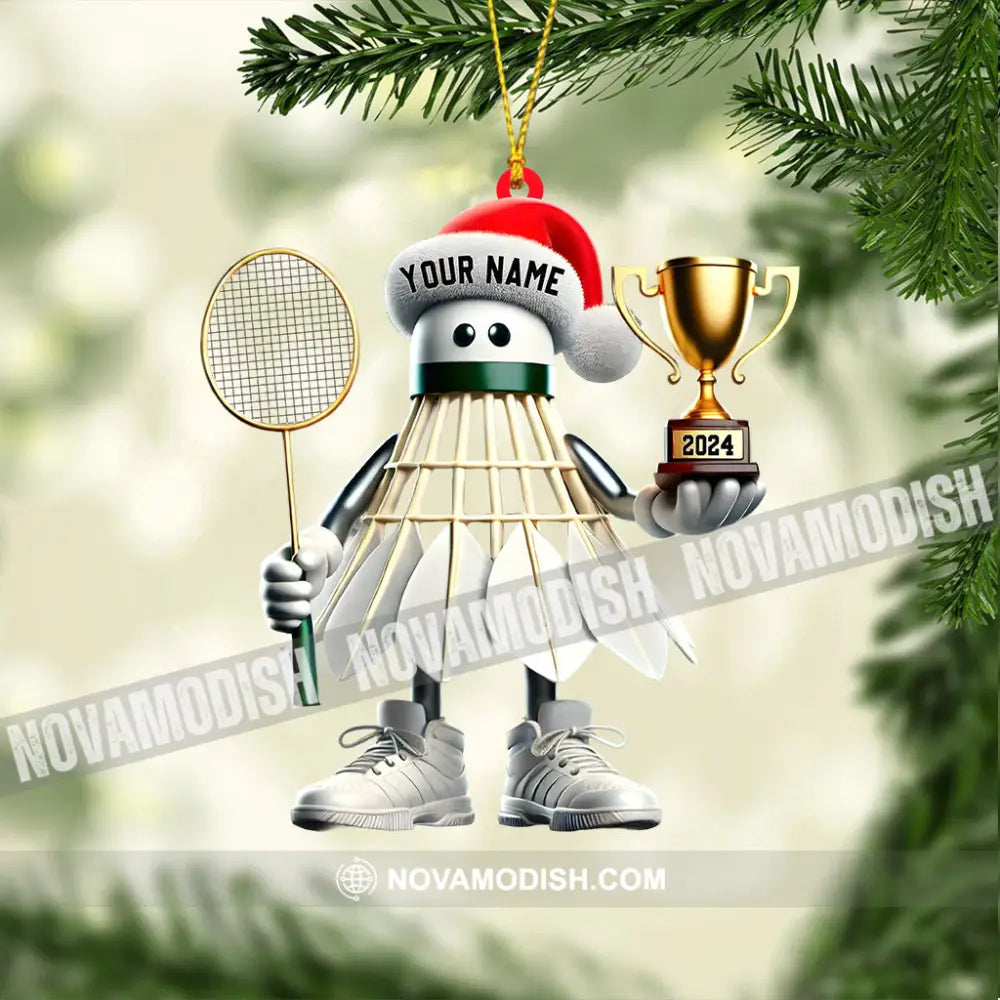 Badminton Champion Decor Christmas Ornament Personalized