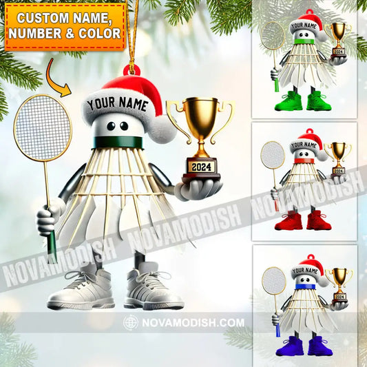 Badminton Champion Decor Christmas Ornament Personalized 3.54’’ / 1