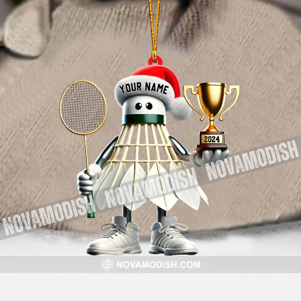 Badminton Champion Decor Christmas Ornament Personalized