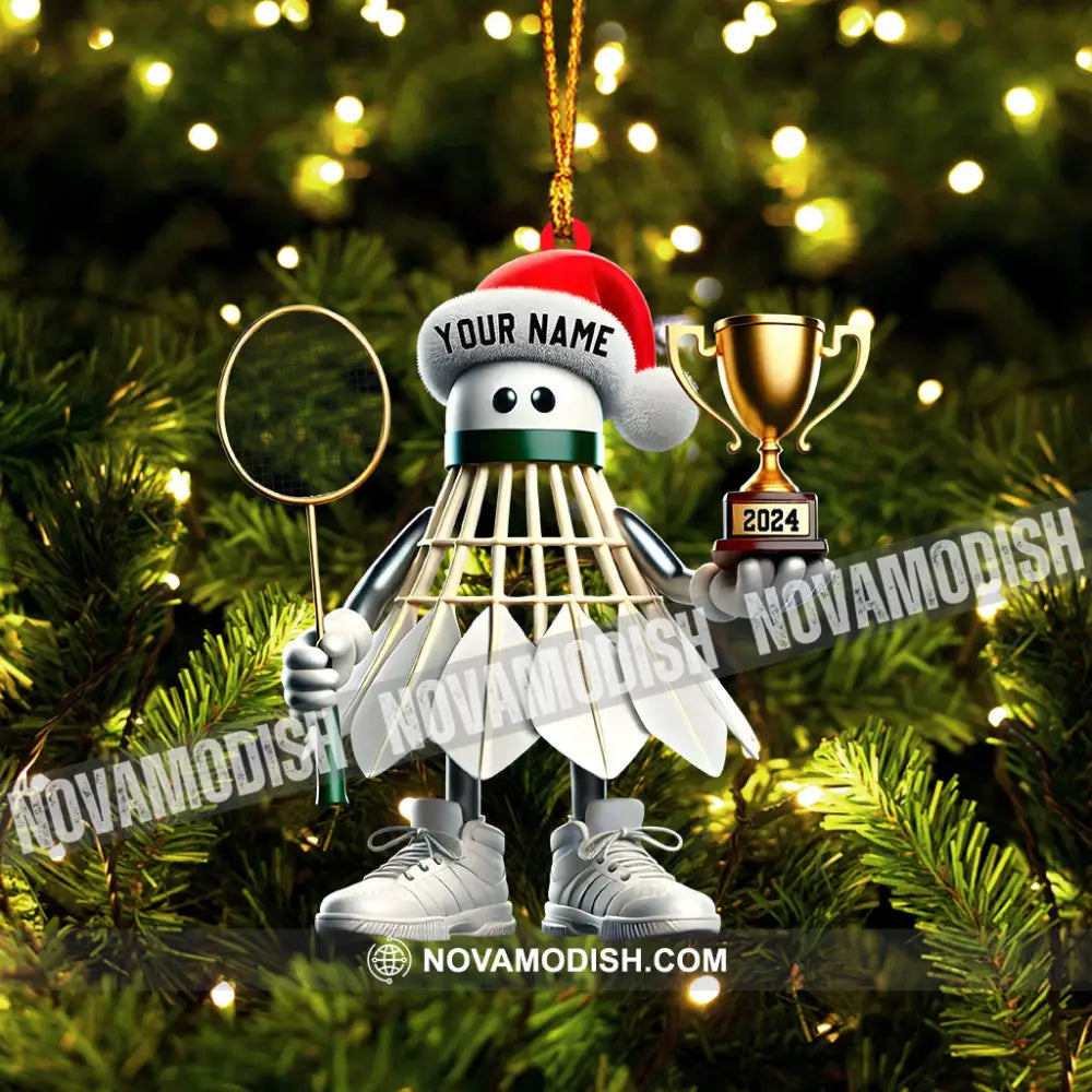 Badminton Champion Decor Christmas Ornament Personalized