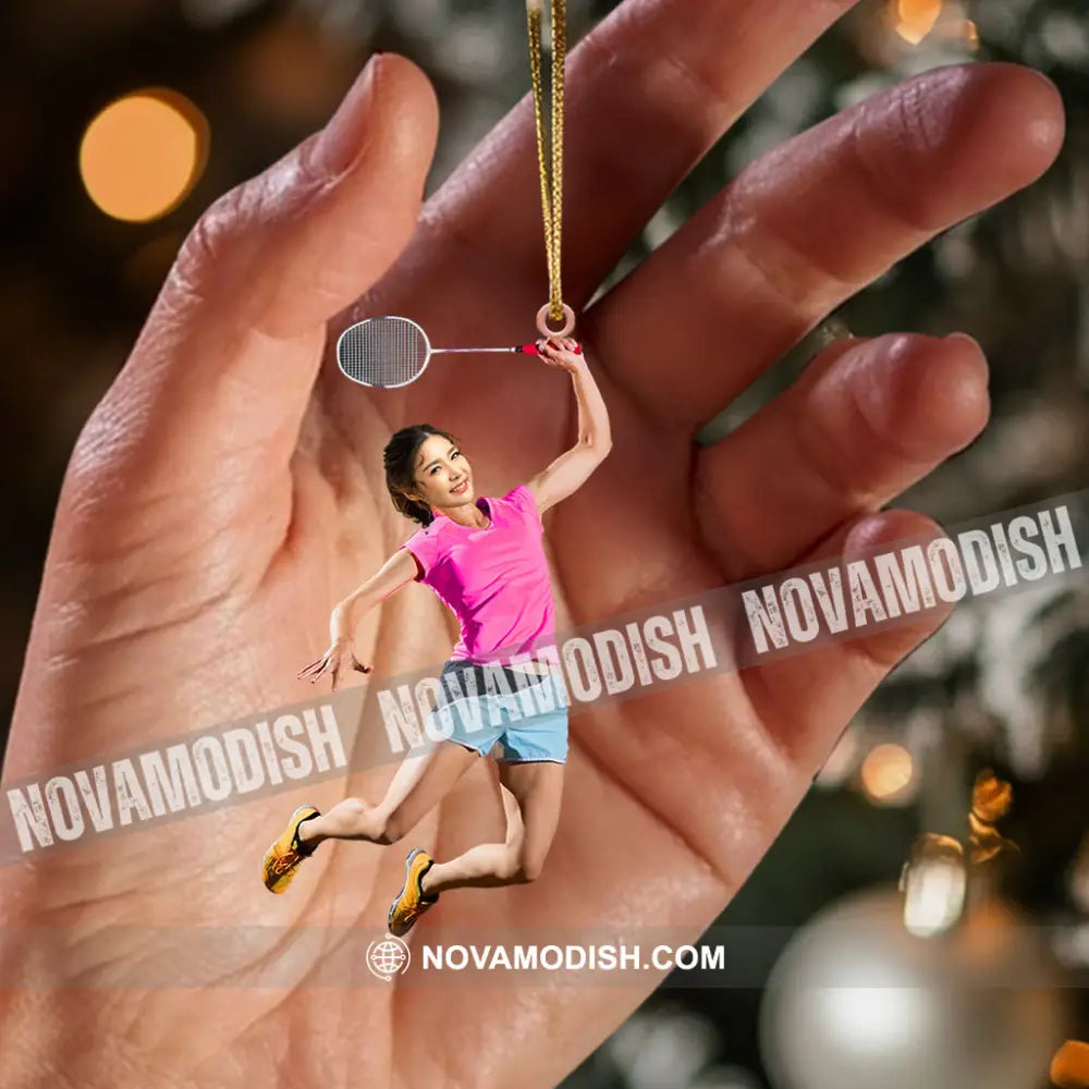 Badminton Player Christmas Home Decor Ornament Personalized