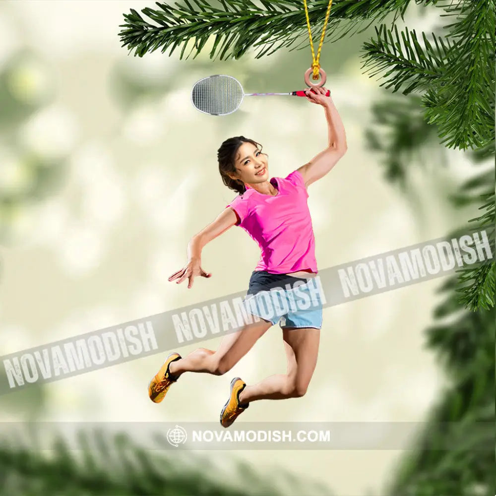 Badminton Player Christmas Home Decor Ornament Personalized